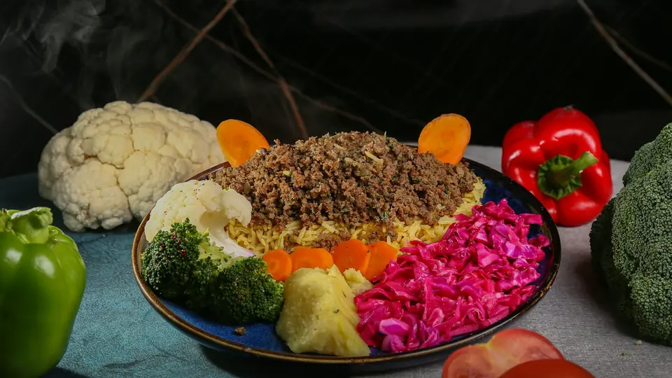 Meat Döner on Rice